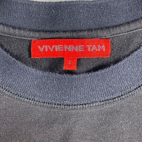 Vivienne Tam Black Embroidered Floral Pullover Sweatshirt P Small - Picture 3 of 8